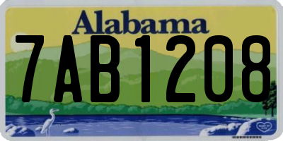 AL license plate 7AB1208