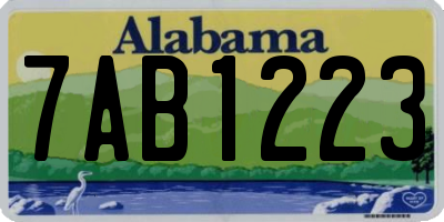 AL license plate 7AB1223