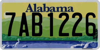 AL license plate 7AB1226