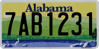 AL license plate 7AB1231