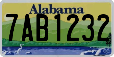 AL license plate 7AB1232