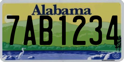 AL license plate 7AB1234