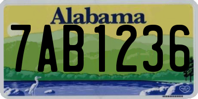 AL license plate 7AB1236
