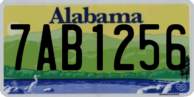 AL license plate 7AB1256
