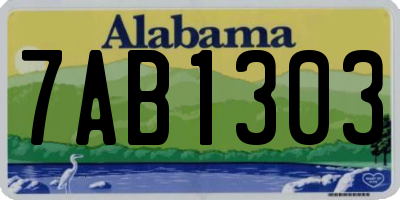 AL license plate 7AB1303