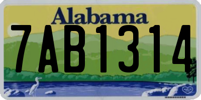 AL license plate 7AB1314