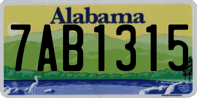 AL license plate 7AB1315