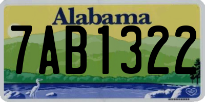 AL license plate 7AB1322