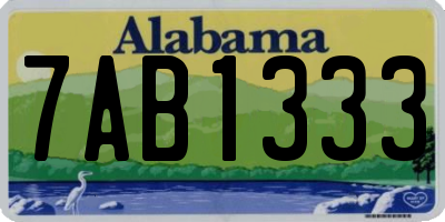 AL license plate 7AB1333