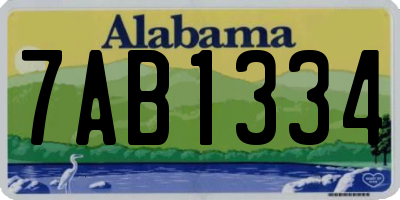 AL license plate 7AB1334