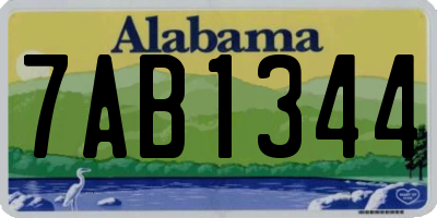 AL license plate 7AB1344