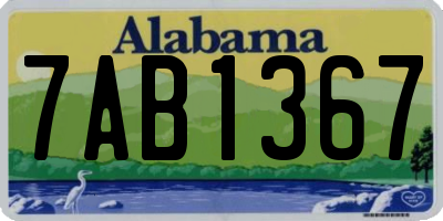 AL license plate 7AB1367