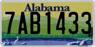 AL license plate 7AB1433