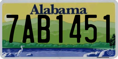 AL license plate 7AB1451