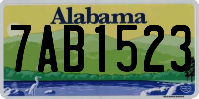 AL license plate 7AB1523