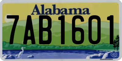 AL license plate 7AB1601