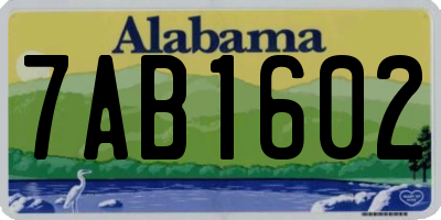AL license plate 7AB1602