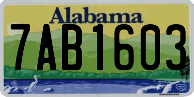 AL license plate 7AB1603