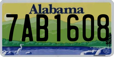 AL license plate 7AB1608