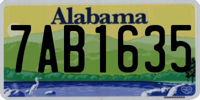 AL license plate 7AB1635