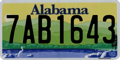 AL license plate 7AB1643