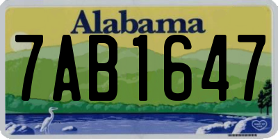 AL license plate 7AB1647