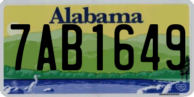 AL license plate 7AB1649