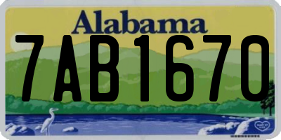 AL license plate 7AB1670