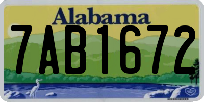 AL license plate 7AB1672