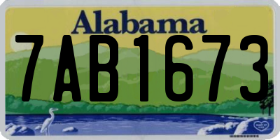 AL license plate 7AB1673
