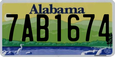 AL license plate 7AB1674