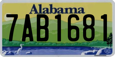 AL license plate 7AB1681