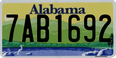AL license plate 7AB1692