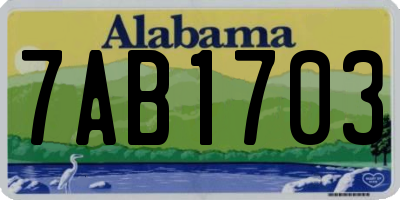 AL license plate 7AB1703