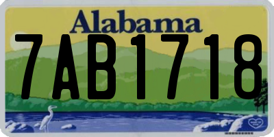 AL license plate 7AB1718