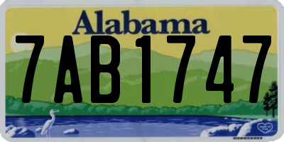 AL license plate 7AB1747