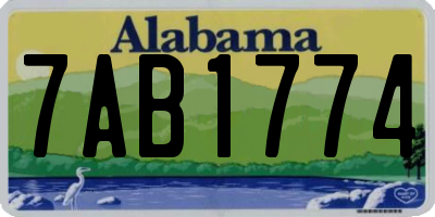 AL license plate 7AB1774