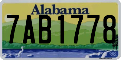 AL license plate 7AB1778