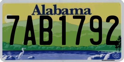 AL license plate 7AB1792