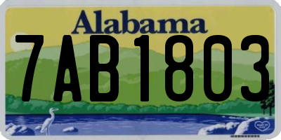 AL license plate 7AB1803