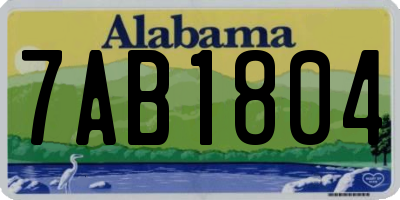AL license plate 7AB1804