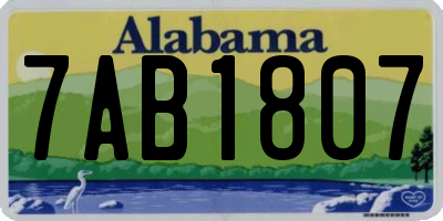 AL license plate 7AB1807