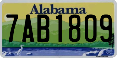 AL license plate 7AB1809