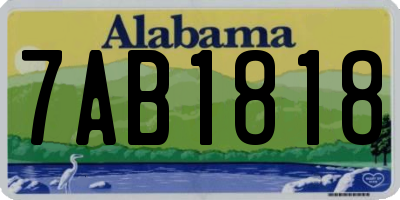 AL license plate 7AB1818