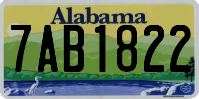 AL license plate 7AB1822