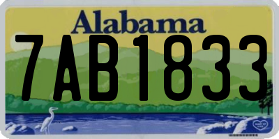 AL license plate 7AB1833