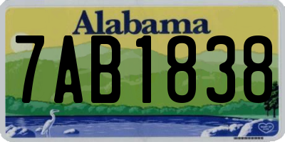 AL license plate 7AB1838