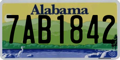 AL license plate 7AB1842