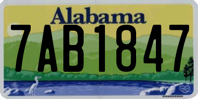 AL license plate 7AB1847