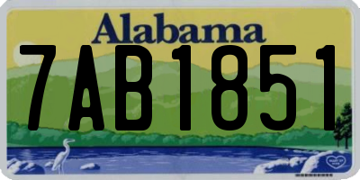 AL license plate 7AB1851